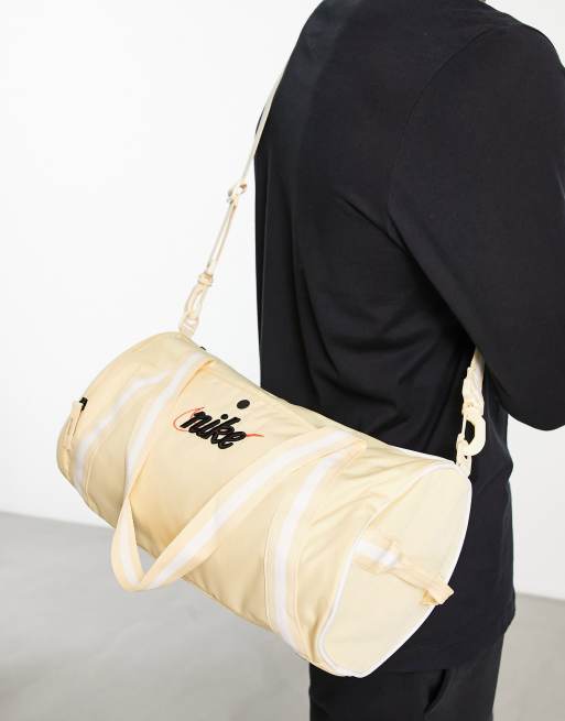 Nike heritage duffle bag in cream