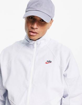 Nike heritage essentials corduroy windrunner jacket in light gray Clearance