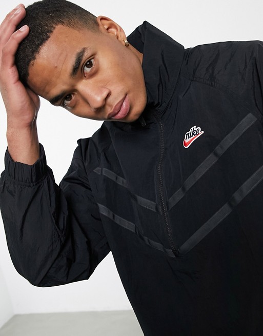 Nike Heritage Essentials half-zip overhead woven windbreaker jacket in black