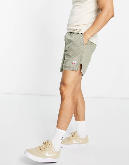 Nike Heritage Essentials washed woven shorts in dusty khaki ASOS
