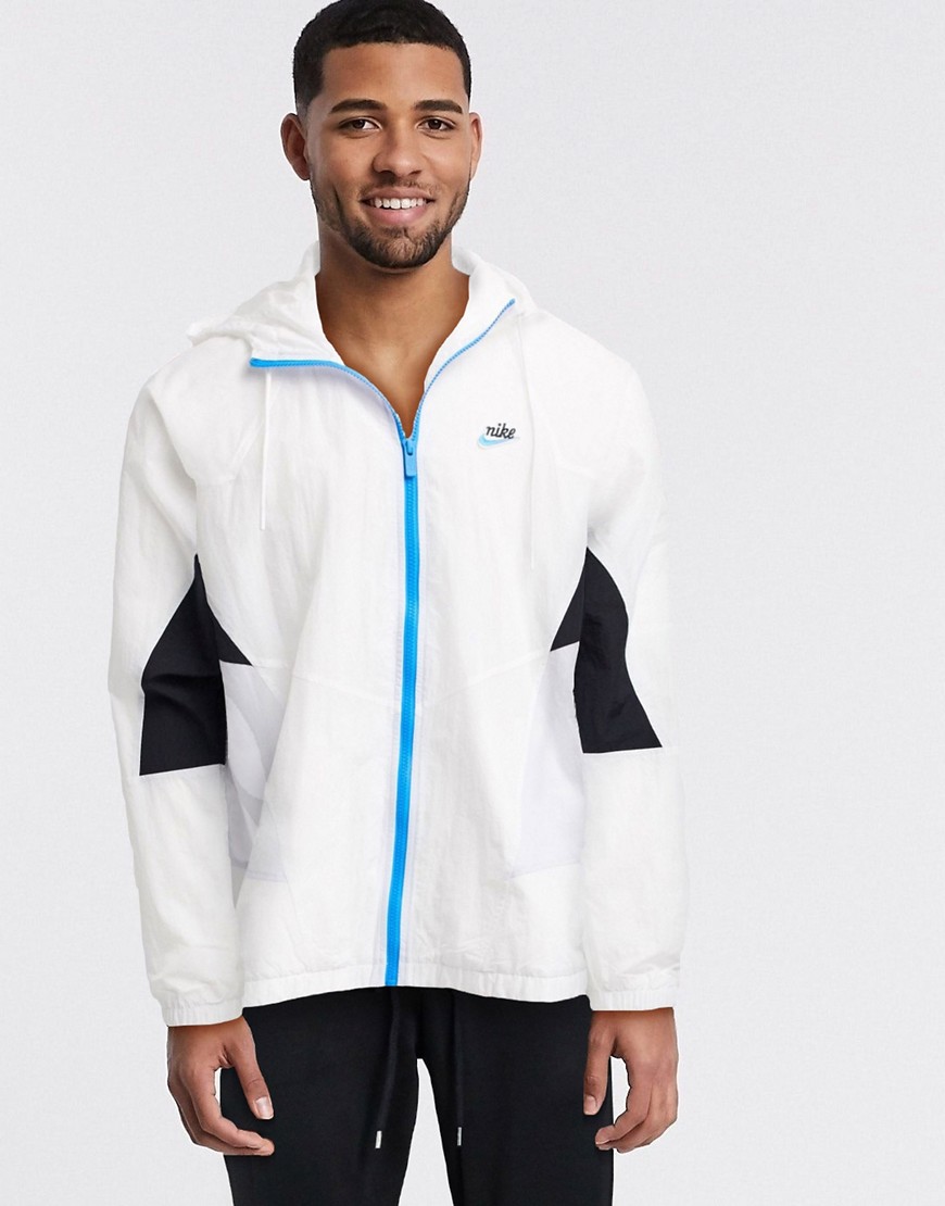 Nike Heritage Essentials Windrunner hooded woven track jacket in white