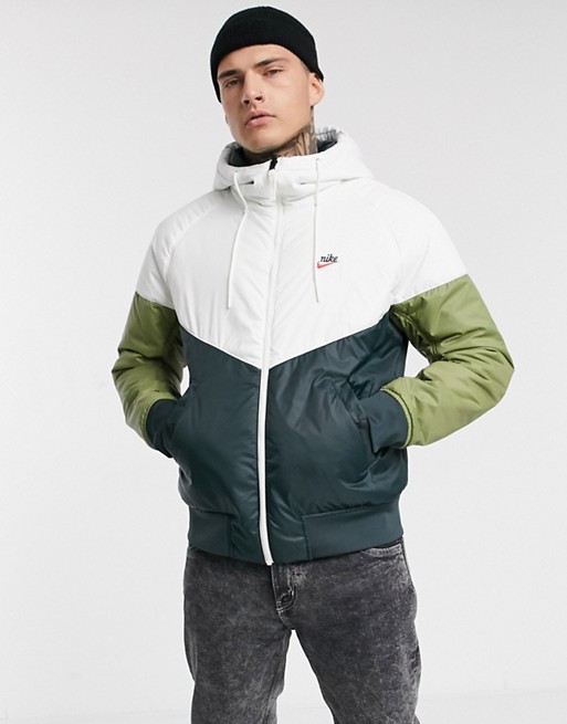 Nike Heritage Essentials Windrunner reversible insulated hooded zip ...