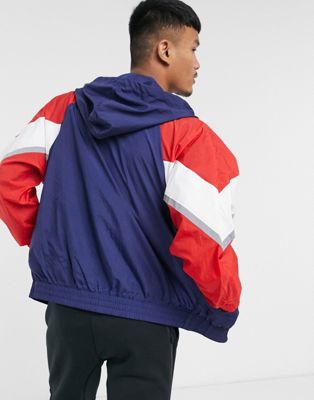 red and navy blue nike jacket