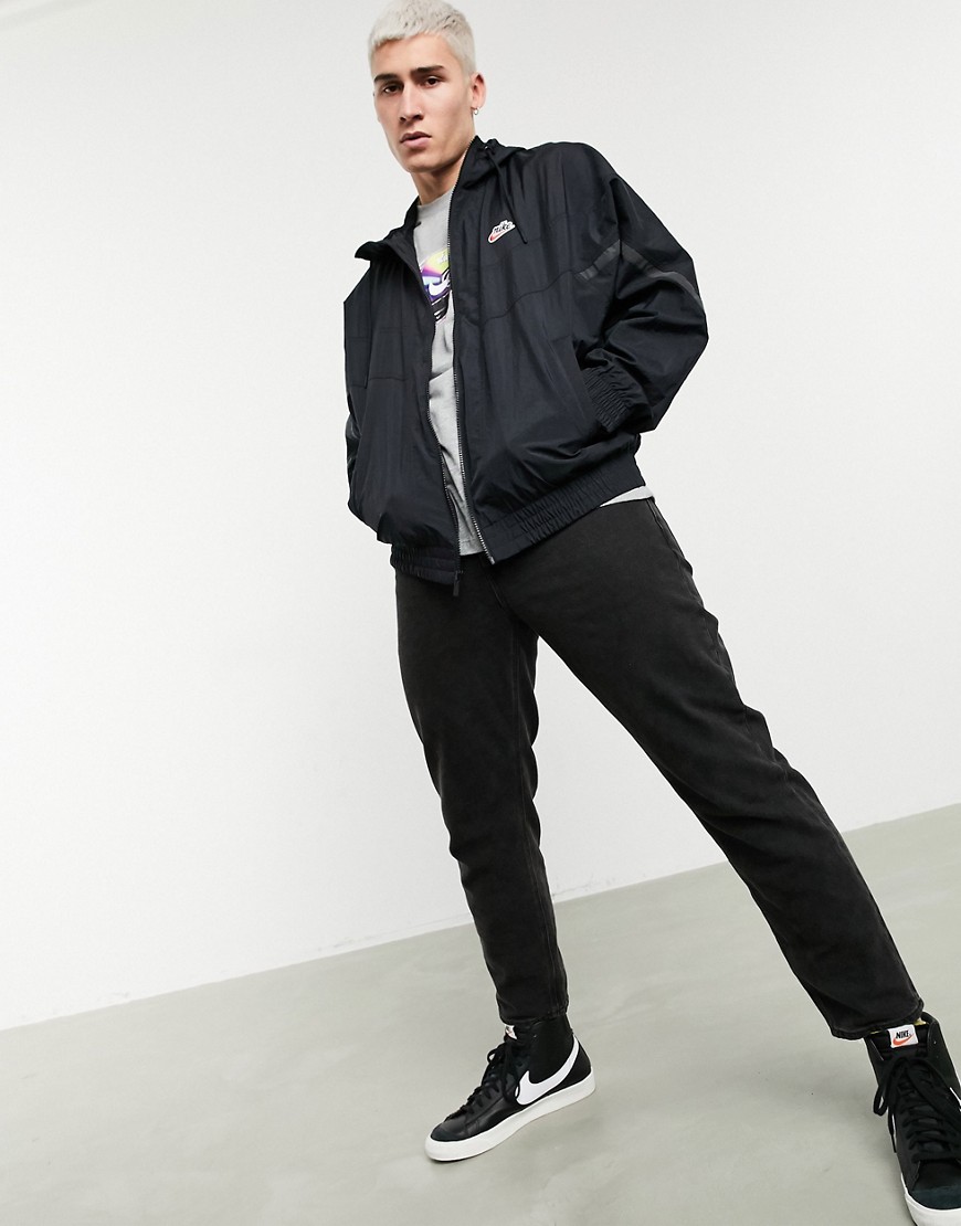 Nike Heritage Essentials Windrunner zip-through hooded woven jacket in black
