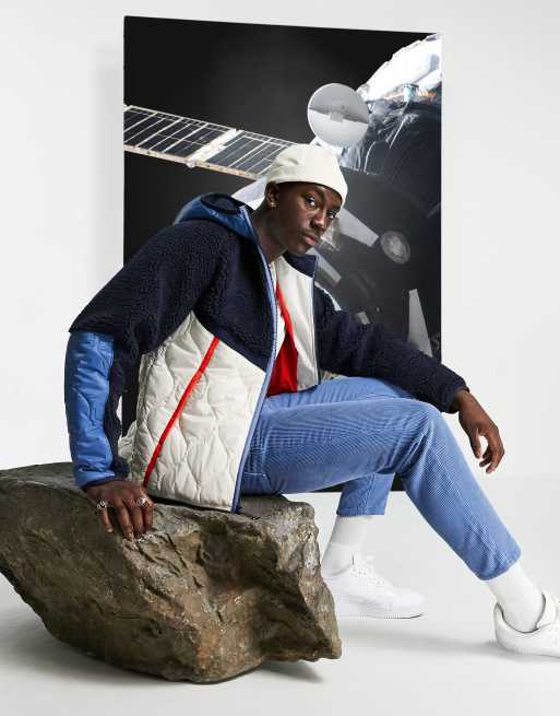 Nike - Heritage Essentials - Winterjack met capuchon, ritssluiting en fleece panelen in marineblauw