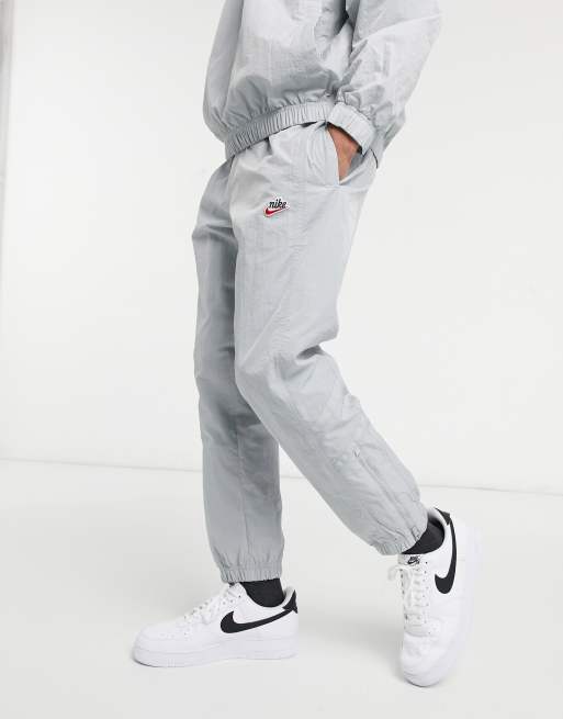 Nike Heritage Essentials woven cuffed joggers in grey S10