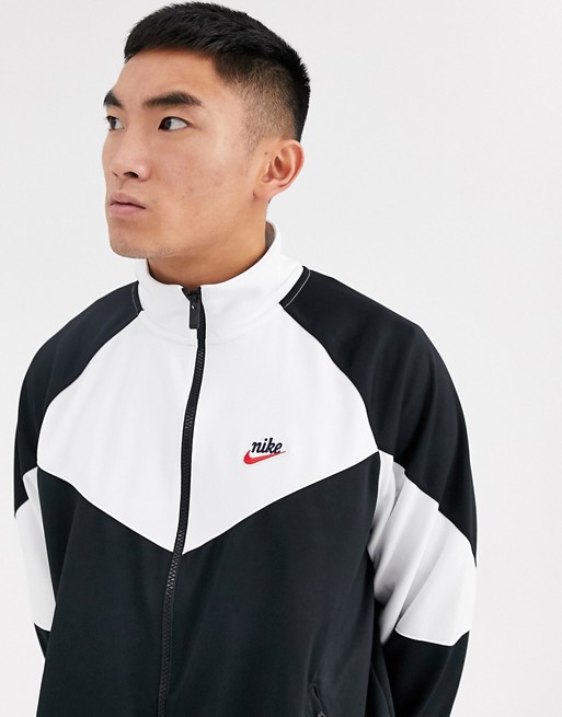 Nike Heritage Essentials zip-through polyknit jacket in black