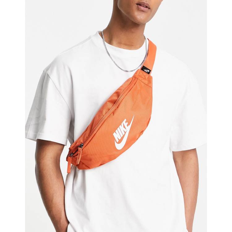 Nike Heritage fanny pack in dusty orange