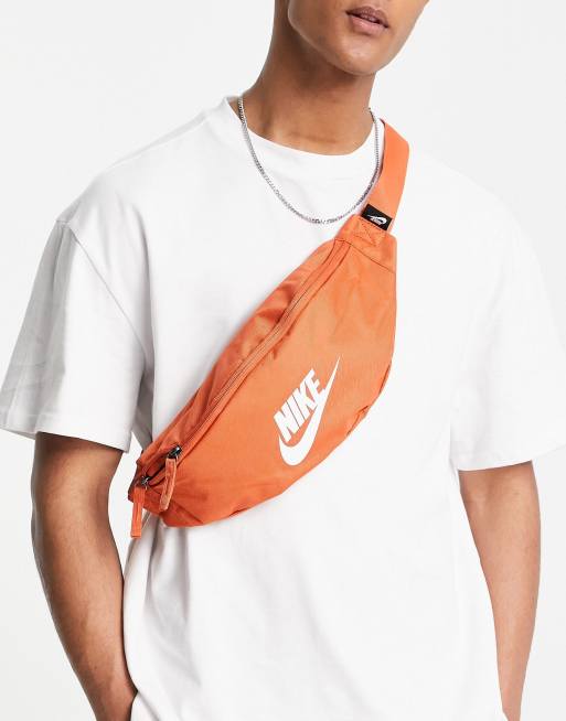 Nike Heritage fanny pack in dusty orange