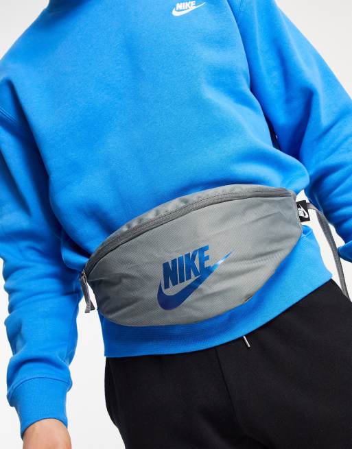 Vintage Nike Fanny Pack Blue Vinyl Grey Tag Waist Lumbar Bag 