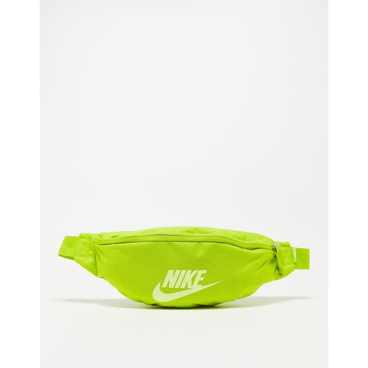 Nike Heritage cross body bag in lime green