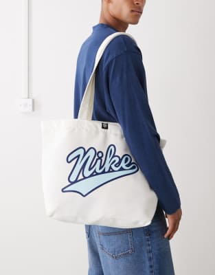 Nike Heritage Graphic Tote Bag In White