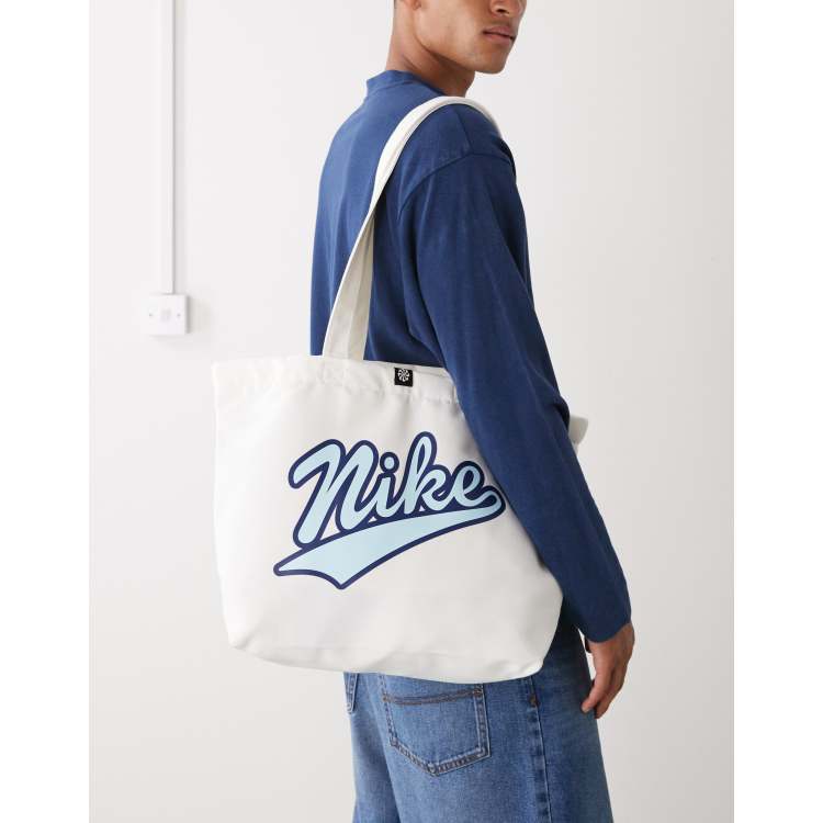 Nike Heritage graphic tote bag in off white | ASOS