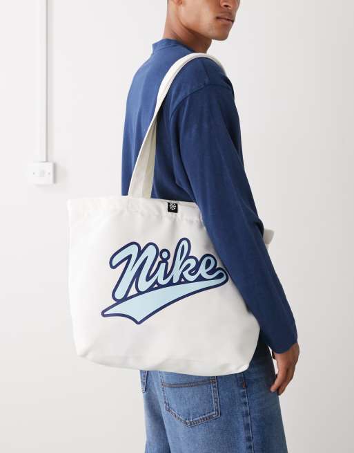 Nike Heritage graphic tote bag in off white 