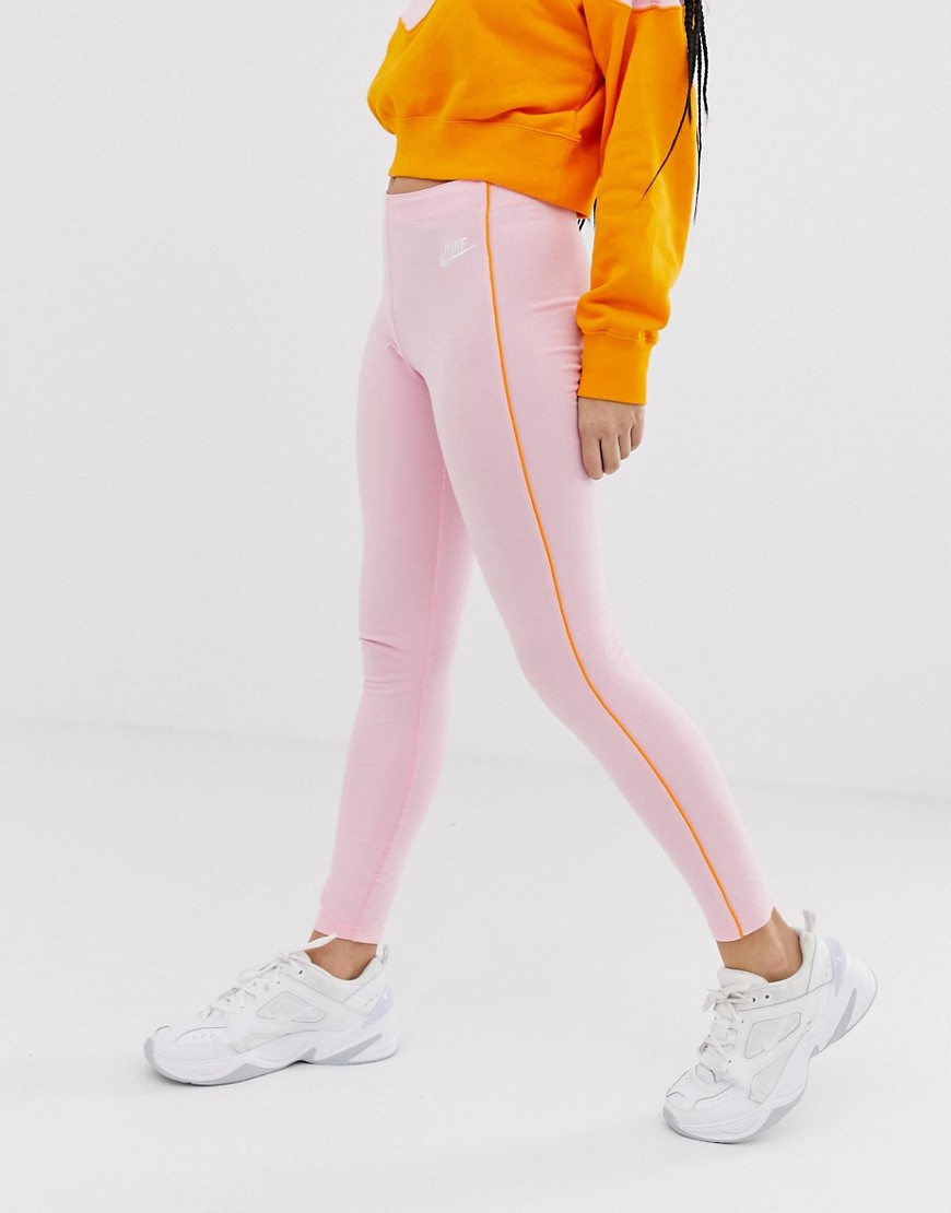 Nike - Heritage - Legging met contrasterende kleurvlakken in roze en oranje-Multi