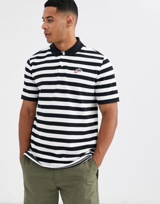 Nike - Heritage musthaves - Poloshirt met strepen in zwart/wit