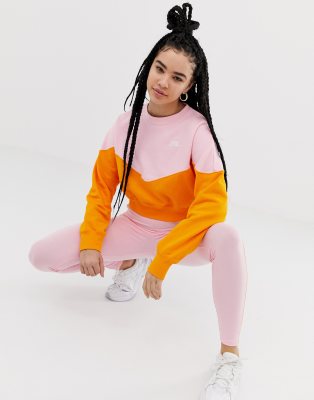 nike heritage colour block hoodie