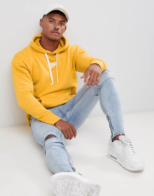 Nike heritage pullover hoodie yellow clearance