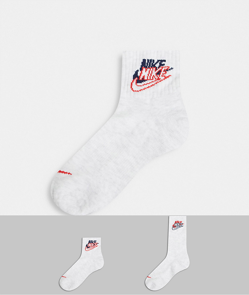 Nike - Heritage - Set van 2 paar sokken in wit