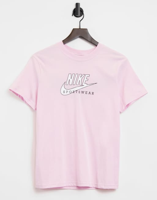 White and hot pink nike shirt top