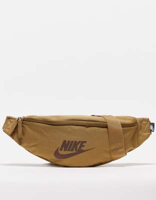 Nike Heritage waist pack in driftwood with dark brown logo - ASOS Price Checker