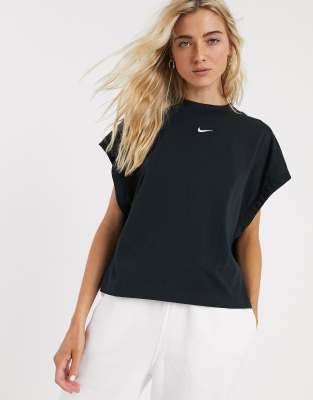 Nike high neck black t-shirt | ASOS