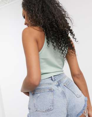 mint green vest top