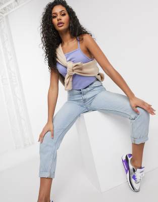 nike high neck vest crop top in purple