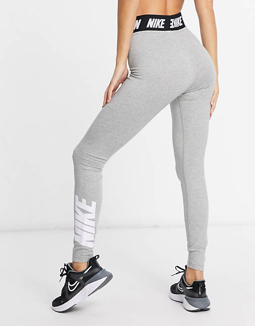 Nike high waist logo leggings in grey