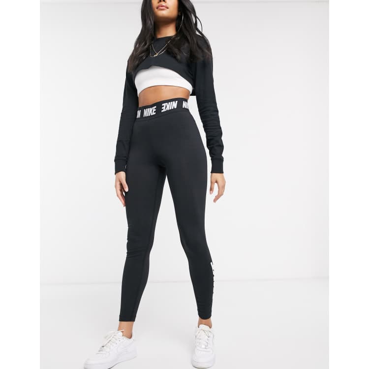 Nike W NSW Lggng Club Hw Leggings Women Grey/White - L - Leggings