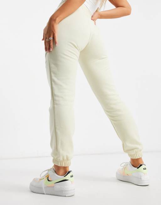 Nike high waisted swoosh joggers in oatmeal ASOS