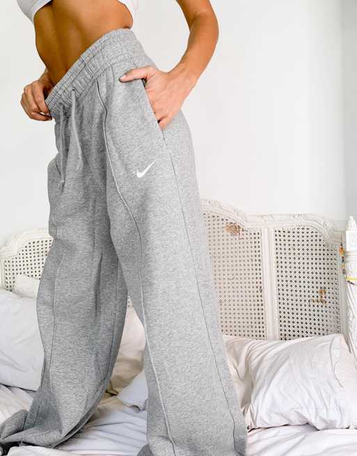 Grey Nike Plush Wide Leg Track Pants