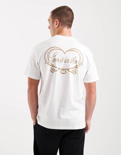 Nike - Hjerte - Hvid T-shirt med grafisk print på ryggen - view 1