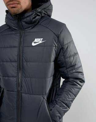 nike padded down hooded jacket