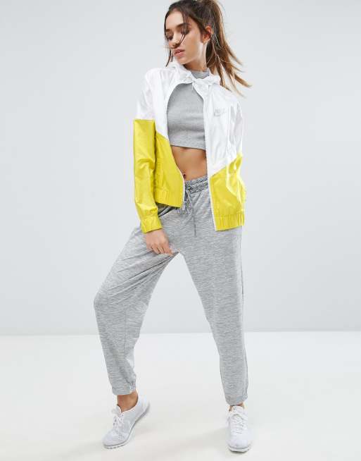 Nike windbreaker yellow sales and white