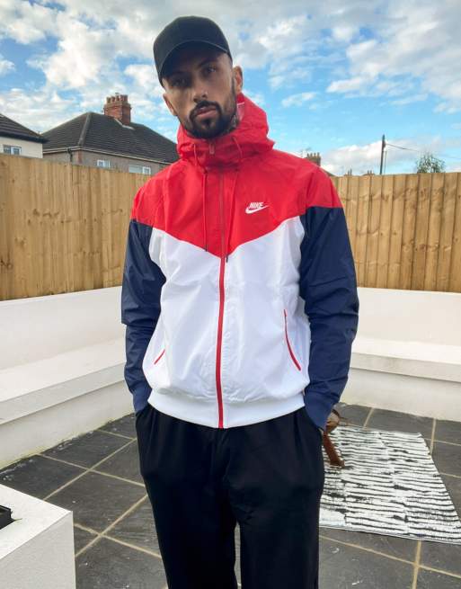 Nike windrunner red white sale