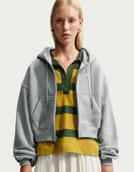 Nike hoodie court zippé intégral oversize gris, 3 de 4