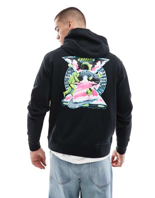 Nike - Hoodie met grafische ruimteprint in zwart