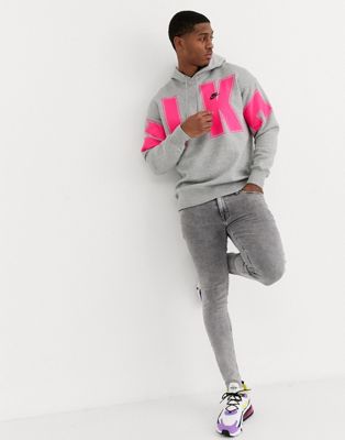 Nike - Hoodie met merkteken in grijs