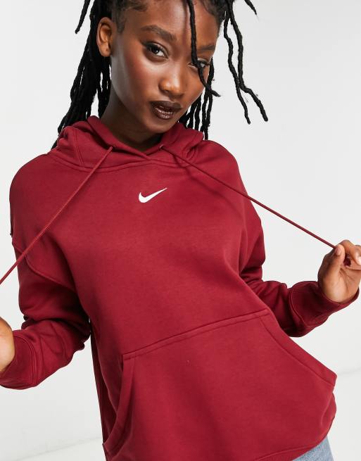 Nike Hoodie met mini swoosh in rood ASOS