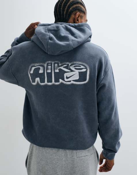 Nike Hoodie mit Spray-Grafik und Rückenprint in Schwarz - view 1