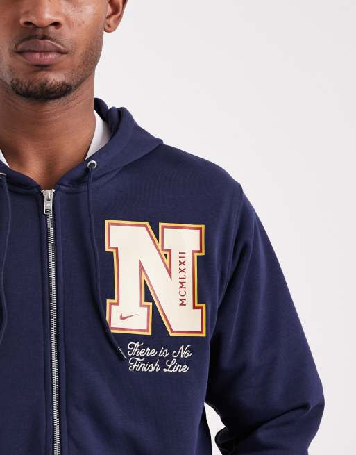 Nike - Hoodie van badstof met rits in marineblauw , 3 van 5