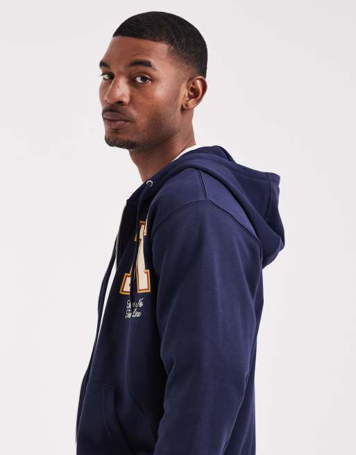 Nike - Hoodie van badstof met rits in marineblauw , 4 van 5