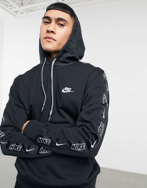 Nike hoodie with logo best sale on sleeve