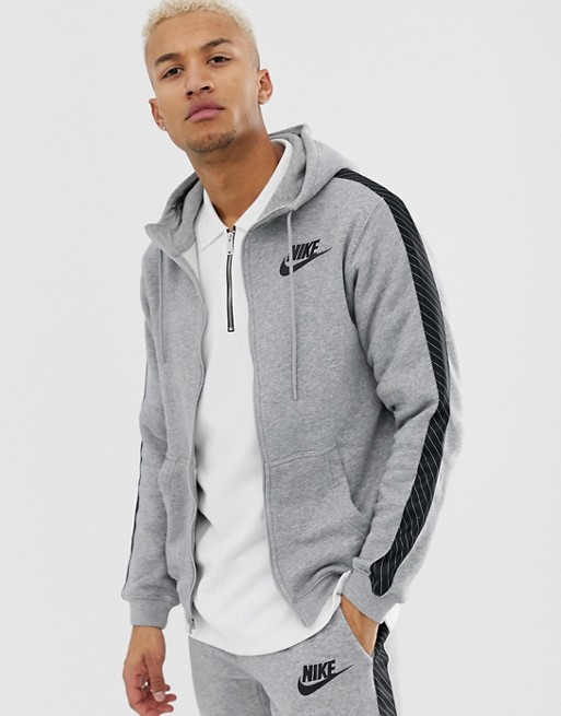Nike Hoodie With Striped Side Tape In Grey BQ0678-063 | ASOS