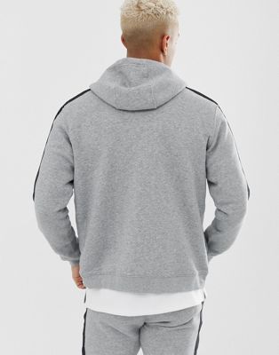 grey nike tape hoodie