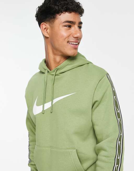 Nike - Hættetrøje med gentaget logo i kaki