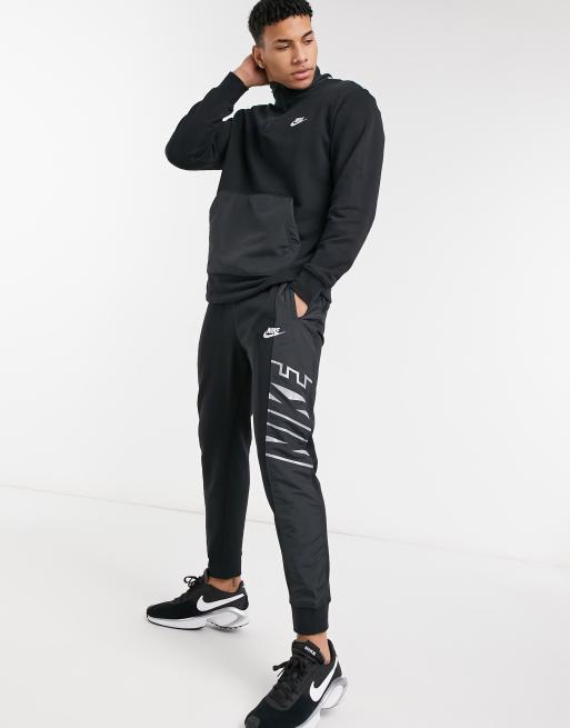 Nike black shop half zip tracksuit