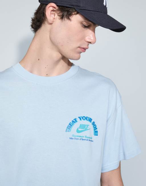 Nike ice cream van graphic back print t-shirt co-ord in light blue, 3 of 9