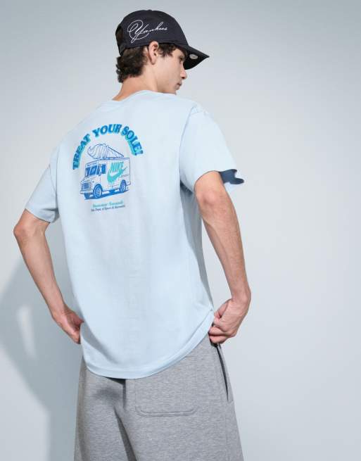 Nike ice cream van graphic back print t-shirt co-ord in light blue, 5 of 9